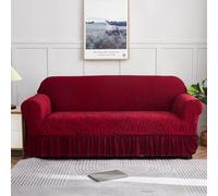 Hixingo Copridivano 1/2/3/4 Posti, Copri Divano Stile Artistico con Gonna, Copridivani Elasticizzato Universale, Telo Divano, Sofa Cover, Copridivani Spesso Tutto Compreso (Rosso 01,2 posti)