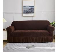 Hixingo Copridivano 1/2/3/4 Posti, Copri Divano Stile Artistico con Gonna, Copridivani Elasticizzato Universale, Telo Divano, Sofa Cover, Copridivani Spesso Tutto Compreso (Caffè,4 posti)