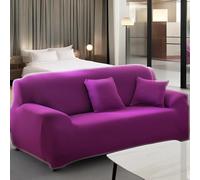 Hixingo Copridivano 1/2/3/4 Posti, Copri Divano Tinta Unita, Copridivani Elasticizzato Universale, Telo Divano, Sofa Cover, Copridivani Spesso Tutto Compreso (Viola 02,2 posti)