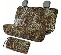 Hixingo Coprisedili Auto Posteriori Universale Protezione Sedile Posteriore Auto Microfibra e Antiscivolo Salvasedile per Cani e Bambini, Sedili Posteriori Sdoppiabili (150x140cm,Leopardo Bruno 8)