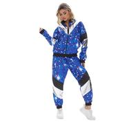 Hixingo Costume Discoteca Anni 80 90 Donna Uomo, Costume Tuta Disco Anni 80 90 Uomo Donna Completa con Cappotto e Pantaloni Jogging per Carnevale Festa (Cielo stellato,L)