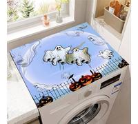 Hixingo Cubre Lavadora Parte Superior, Funda Secadora Carga Superior, Protector Decorativo Cubre Antideslizante para Lavadoras,Secadoras,Cocinas,Autocaravanas,Baños (Valla de hierro,50x60cm)