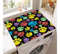 Hixingo Cubre Lavadora Parte Superior, Funda Secadora Carga Superior, Protector Decorativo Cubre Antideslizante para Lavadoras,Secadoras,Cocinas,Autocaravanas,Baños (Negro color,50x50cm)