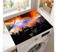 Hixingo Cubre Lavadora Parte Superior, Funda Secadora Carga Superior, Protector Decorativo Cubre Antideslizante para Lavadoras,Secadoras,Cocinas,Autocaravanas,Baños (Colores nocturnos,50x60cm)