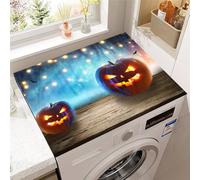 Hixingo Cubre Lavadora Parte Superior, Funda Secadora Carga Superior, Protector Decorativo Cubre Antideslizante para Lavadoras,Secadoras,Cocinas,Autocaravanas,Baños (Calabaza grande,60x60cm)