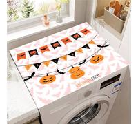 Hixingo Cubre Lavadora Parte Superior, Funda Secadora Carga Superior, Protector Decorativo Cubre Antideslizante para Lavadoras,Secadoras,Cocinas,Autocaravanas,Baños (Murciélago rosa,50x60cm)