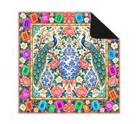 Hixingo Design Colorato Tappetino da Gioco per Mahjong (Stile 2,80x80cm) | Antiscivolo e Silenzioso, Protezione per Tavolo, Giochi da Tavolo per Carte, Chinoiserie Mahjong, Domino, Riunioni Famiglia