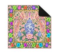 Hixingo Design Colorato Tappetino da Gioco per Mahjong (Stile 7,90x90cm) | Antiscivolo e Silenzioso, Protezione per Tavolo, Giochi da Tavolo per Carte, Chinoiserie Mahjong, Domino, Riunioni Famiglia