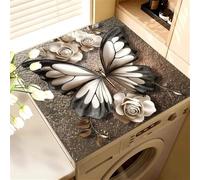 Hixingo Farfalla 3D Copri Lavatrice per Interno, Diatomite Tappetino Lavatrice, Sopra Universale Tappetino Antiscivolo, per Frigorifero, Cucina, Asciugatrici, Bagni (modello 2,40x50cm)