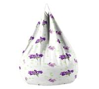 Hixingo Lavanda Pouf Senza Riempimento Copertura per Poltrona Sacco, Pouf Poltrona con Zip Poltrona a Sacco per Adulti e Bambini Interni, Casa, Soggiorno (Bianco,100x120cm)