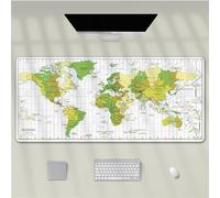 Hixingo Modello del Mondo Tappetino Mouse, Tappetino Mouse XXL/XL/L, Tappetino Mouse Gaming con Base in Antiscivolo e Bordi Cuciti, Mouse Pad per Ufficio e Casa (500x300x3mm,Verde)