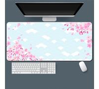Hixingo Modello Sakura Tappetino Mouse, Tappetino Mouse XXL/XL/L, Tappetino Mouse Gaming con Base in Antiscivolo e Bordi Cuciti, Mouse Pad per Ufficio e Casa (600x300x3mm,Sakura verde smeraldo)