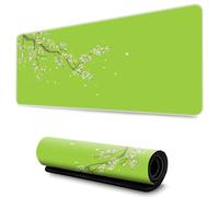 Hixingo Modello Sakura Tappetino Mouse, Tappetino Mouse XXL/XL/L, Tappetino Mouse Gaming con Base in Antiscivolo e Bordi Cuciti, Mouse Pad per Casa e Ufficio (600x300x3mm,Verde 4)