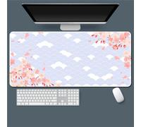Hixingo Modello Sakura Tappetino Mouse, Tappetino Mouse XXL/XL/L, Tappetino Mouse Gaming con Base in Antiscivolo e Bordi Cuciti, Mouse Pad per Ufficio e Casa (600x300x3mm,sakura viola)