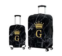 Hixingo Nero Coprivaligia Elastico Coperture per Valigie Lettera Corona Coprivaligie Da Viaggio Copri Valigia Bagagli Copertura Protettiva Bagagli da Viaggio (G,L (26-28 Pollici))