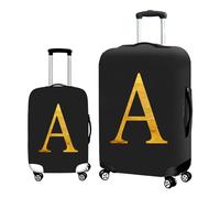 Hixingo Nero Coprivaligia Elastico Coperture per Valigie Lettera Dorato Coprivaligie Da Viaggio Copri Valigia Bagagli Copertura Protettiva Bagagli da Viaggio (A,L (26-28 Pollici))