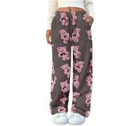 Hixingo pantaloni del pigiama lunghi donna in Flanella, pantaloni del Pigiama Donna Lungo Caldi Invernali con Elasticizzati in Vita Peluche Morbidi e Comodi per la Casa (X03 Viola,XL)