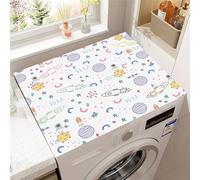 Hixingo Planète Fusée 3D Housse de Machine à Laver, Antidérapant Tapis de Protection Pour Plan de Travail Machine à Laver et Seche Linge Anti-Poussière Protection (modello C,40x60cm)