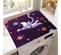 Hixingo Planète Fusée 3D Housse de Machine à Laver, Antidérapant Tapis de Protection Pour Plan de Travail Machine à Laver et Seche Linge Anti-Poussière Protection (modello E,40x60cm)
