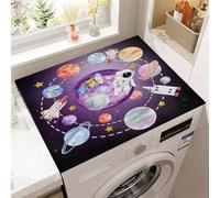 Hixingo Planète Fusée 3D Housse de Machine à Laver, Antidérapant Tapis de Protection Pour Plan de Travail Machine à Laver et Seche Linge Anti-Poussière Protection (modello B,50x60cm)