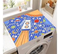 Hixingo Planète Fusée 3D Housse de Machine à Laver, Antidérapant Tapis de Protection Pour Plan de Travail Machine à Laver et Seche Linge Anti-Poussière Protection (modello A,40x50cm)