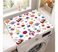 Hixingo Planète Fusée 3D Housse de Machine à Laver, Antidérapant Tapis de Protection Pour Plan de Travail Machine à Laver et Seche Linge Anti-Poussière Protection (modello D,40x60cm)