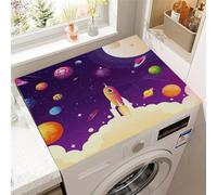 Hixingo Planète Fusée 3D Housse de Machine à Laver, Antidérapant Tapis de Protection Pour Plan de Travail Machine à Laver et Seche Linge Anti-Poussière Protection (modello H,50x60cm)