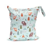 Hixingo Porta Pannolini Lavabili Riutilizzabile, 30x36cm Salviette da Borsa Organizzatore Wetbag Impermeabile Borsa Pannolini con Zip per Viaggio, Passeggino, Spiaggia (Albero triangolare,3 Packs)