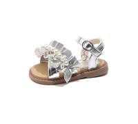 Hixingo Sandali Bambina, Moda Scarpe Open Toe Estive Bambina Light Floppy Sandali Bimba, Principesse Scarpe Bimba Antiscivolo per Interni ed Esterni 23-34EU (Argento di perle,27)