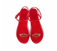 Hixingo Sandali di Gomma Donna Pianta Larga (Labbra rosse,42)
