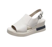 Hixingo Sandali Donna Estive con Zeppa, Leggere Scarpe Aperte con Plateau Donna Comode Sandali Ortopedici Antiscivolo Zeppa Alta per Trekking da Spiaggia 35-43 (610 beige,42)