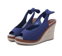 Hixingo Sandali Donna Estive con Zeppa, Scarpe Aperte con Plateau Tacco 9.5 CM Donna Eleganti e Comode Sandali Ortopedici Leggere Antiscivolo Zeppa Alta per Trekking da Spiaggia (34,883 Blu)