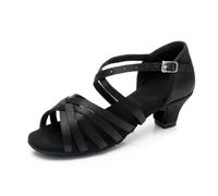 Hixingo Scarpe Ballo Latino Donna Tacco Basso 4.5cm | Ideale Per Salsa e Ballo Da Sala. Realizzato In Materiali Morbidi e Traspiranti Per Un Comfort Eccezionale Ballando