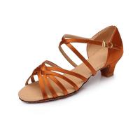 Hixingo Scarpe Ballo Latino Donna Tacco Basso 4cm | Ideale Per Salsa e Ballo Da Sala. Realizzato In Materiali Morbidi e Traspiranti Per Un Comfort Eccezionale Ballando