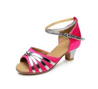 Hixingo Scarpe Ballo Latino Donna Tacco Basso 4cm | Ideale Per Salsa e Ballo Da Sala. Realizzato In Materiali Morbidi e Traspiranti Per Un Comfort Eccezionale Ballando