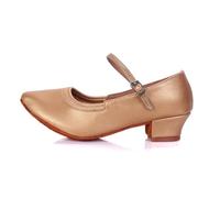 Hixingo Scarpe da Ballo Valzer Donna, per Le Donne Tacchi Bassi per Salsa Jazz Ballroom,Salsa Tango Bachata Danza Professionale Scarpe (Marrone 3,5 cm,34)