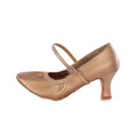 Hixingo Scarpe da Ballo Valzer Donna, per Le Donne Tacchi Bassi per Salsa Jazz Ballroom,Salsa Tango Bachata Danza Professionale Scarpe (Marrone 7 cm,35)