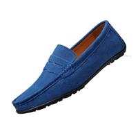 Hixingo Scarpe da Guida da Uomo in Pelle (890 Blu,46)