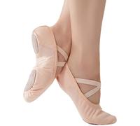 Hixingo Scarpe Danza Classica Donna, Scarpe da Ballo Donna Mezze Punte Danza Classica Tela Scarpette da Ballo Mezze Punta Suola Spezzata (43,098 Cammello)