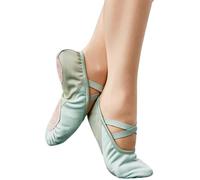 Hixingo Scarpe Danza Classica Donna, Scarpe da Ballo Donna Mezze Punte Danza Classica Tela Scarpette da Ballo Mezze Punta Suola Spezzata (42,015 Verde)