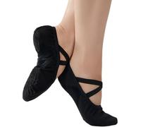 Hixingo Scarpe Danza Classica Donna, Scarpe da Ballo Donna Mezze Punte Danza Classica Tela Scarpette da Ballo Mezze Punta Suola Spezzata (40,098 Rosa)