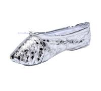 Hixingo Scarpe Danza Classica Donna, Scarpe da Ballo Donna Mezze Punte Danza Classica Tela Scarpette da Ballo Mezze Punta Suola Spezzata (Pelle-Argento a Pois,40)