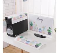 Hixingo Set 3 Pezzi Custodia Antipolvere Protettiva per Monitor PC, Protezione Cover Monitor per Schermo PC+Torre CPU per Computer+Tastiera Protezione Cover (Pianta delle farfalle,22 pollici)