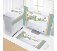 Hixingo Set 3 Pezzi Custodia Protettiva Monitor PC Compatibile, per PC Desktop Protezione per CPU, Monitor/Tastiera/Custodia per Computer Antipolvere (25”-27”,Grigio verdastro)
