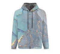 Hixingo Sudaderas Hombres, 3D Mármol Sudaderas Mujer con Bolsillo, Chaqueta Cremallera Termicas, Chaqueta Polar Casual, Hombre Entretiempo Otoño Deportes Manga Larga (Azul,4XL)