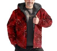 Hixingo Sweat a Capuche Homme avec Poches, XXS-4XL Chaleur Épaisse Veste Automne Hiver Complet Fermeture, Sweats à Capuche Manches Longues Sportswear Hoodie Survêtements (Natale Rosso,S)