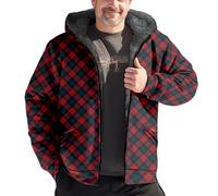 Hixingo Sweat a Capuche Homme avec Poches, XXS-4XL Chaleur Épaisse Veste Automne Hiver Complet Fermeture, Sweats à Capuche Manches Longues Sportswear Hoodie Survêtements (Rosso e Nero,M)