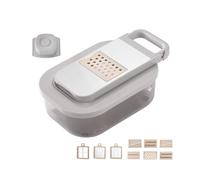 Hixingo Taglia Verdure 9-in-1, Affetta Verdure Manuale, Utensili Cucina Professionale, Accessori Cucina Regolabile Grigio per Cipolla, Carota, Zucchine, Patata e Cetriolo (Beige,Taglia unica)