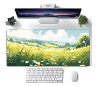 Hixingo Tapis de Souris XXL/XL/L, Jardin d'anime Tapis de Souris Gamer, Accessoire Bureau avec Bords Cousus, Mouse Pad en Base Antidérapante, Convient pour Gaming (Marguerite 2,900x400x3mm)