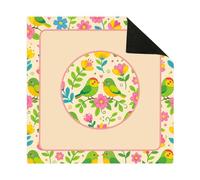 Hixingo Tappetino da Gioco per Mahjong 50cm-90cm (Beige - Uccellino 814h,80x80cm)